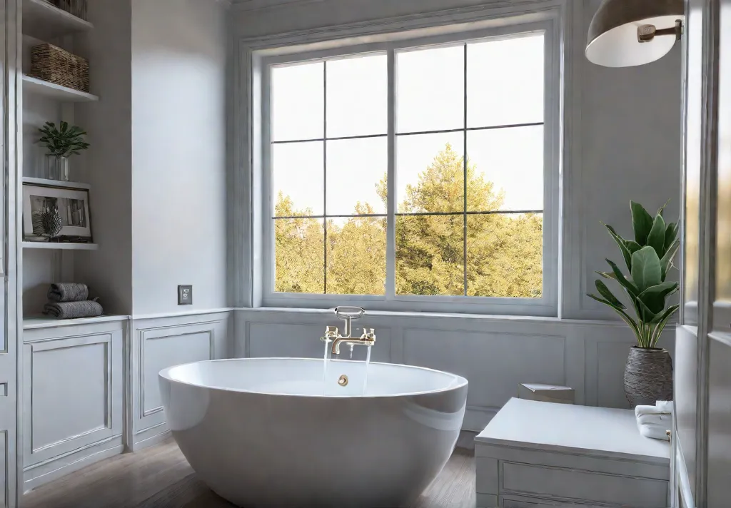 A bright and airy bathroom with natural light streaming through the windowfeat