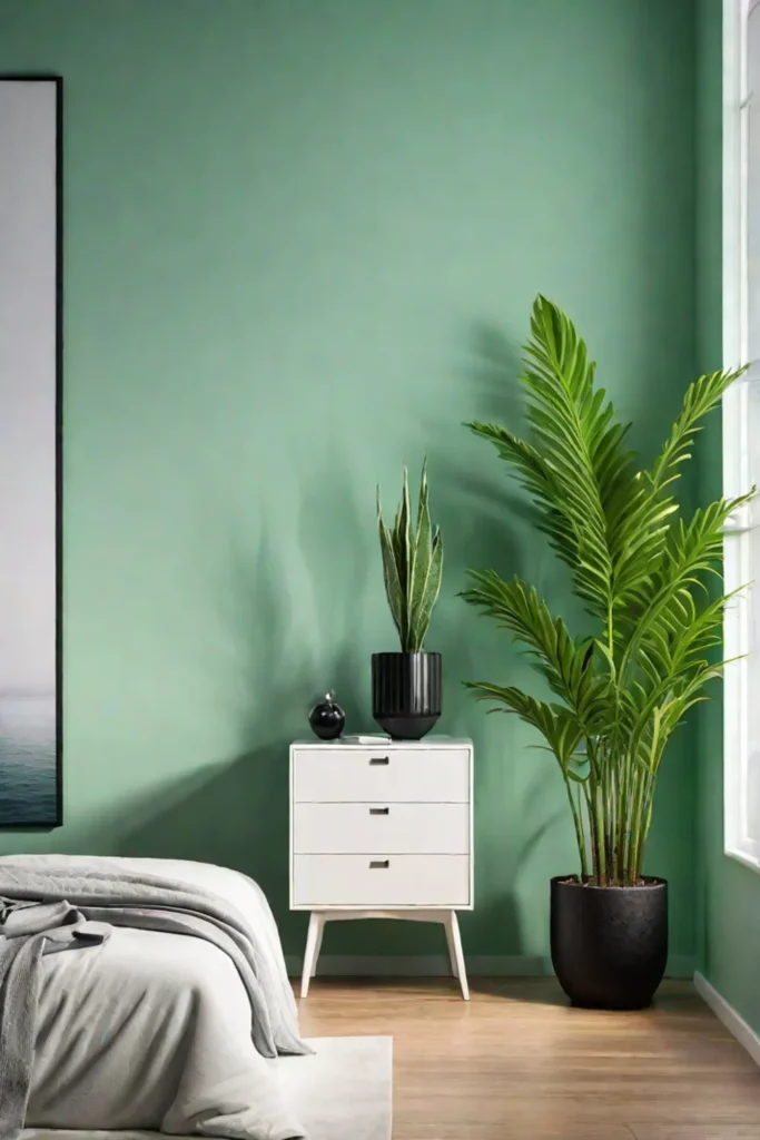 Creating a spacious feel with light green paint