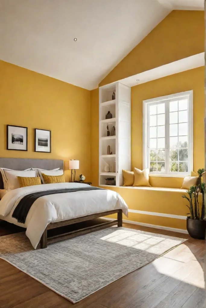 Happy bedroom warm yellow walls