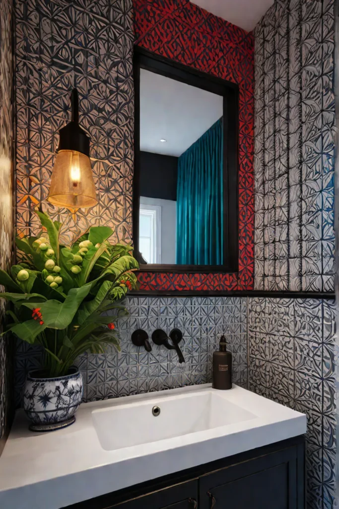 Inject personality into your bathroom with bold colors and patterns