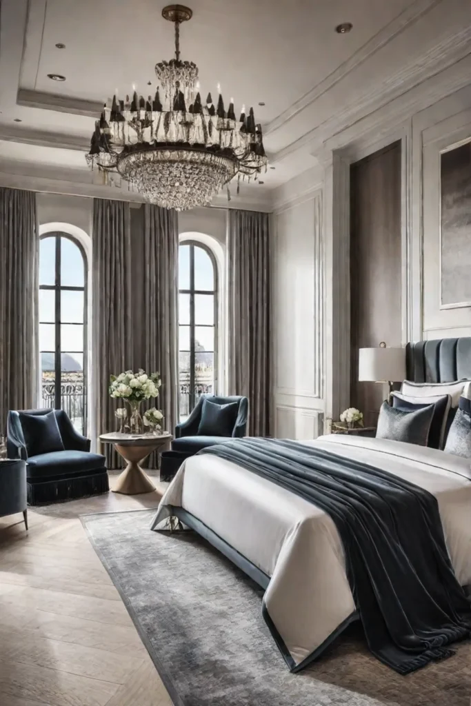 Luxurious bedroom plush textures