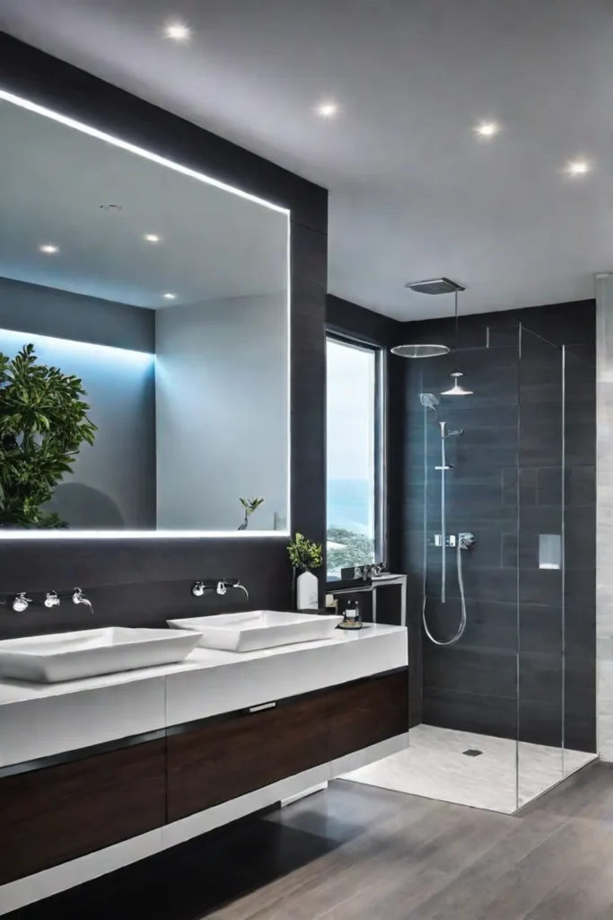 Smart bathroom touchless faucet futuristic design