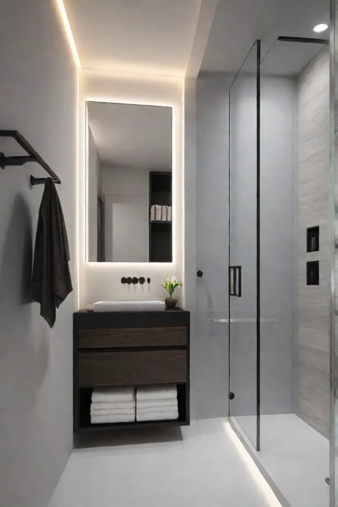 Vertical storage solutions for small bathrooms